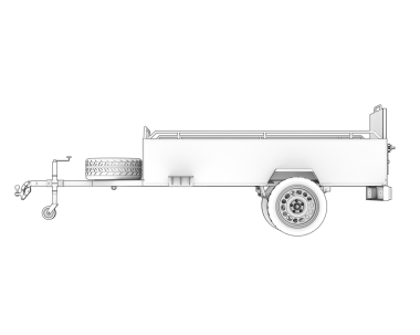 Siyah arka planda römorklu beyaz kamyon