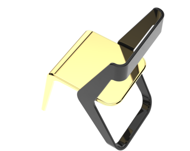 Siyah arka planı olan boş bir modern sandalyenin 3 boyutlu görüntüsü