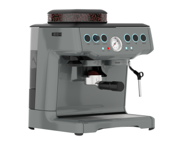 Beyaz arka planda izole edilmiş modern kahve makinesi. 3d illüstrasyon.