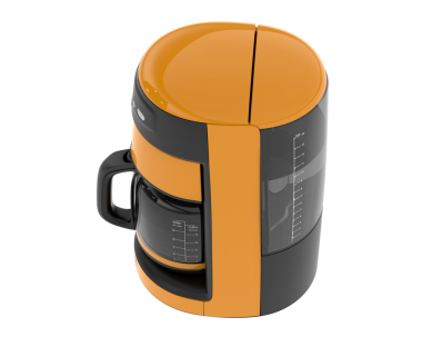 Turuncu bir kupanın 3 boyutlu görüntüsü