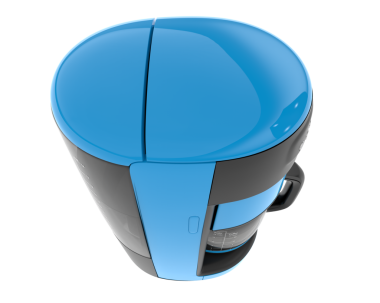 Beyaz arka planda mavi boya tenceresi var. 3d illüstrasyon