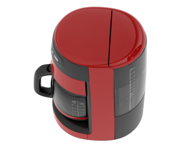 3 boyutlu kırmızı plastik bardak.