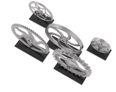 Siyah arka planda izole edilmiş gümüş ve altın yüzüklerin üç boyutlu bir çizimi