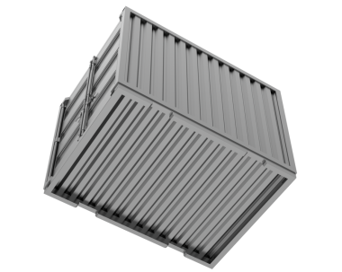 Siyah arkaplanda izole edilmiş beyaz bir kutunun 3 boyutlu resmi