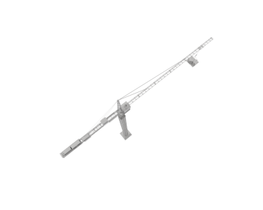 Beyaz zemin üzerinde izole edilmiş siyah bir projenin 3 boyutlu görüntülenmesi