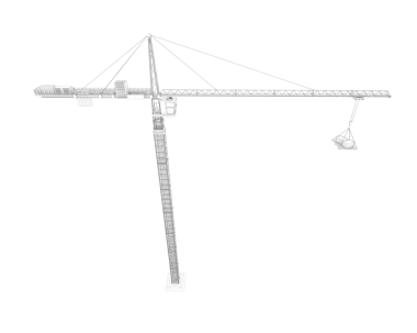 Kancalı vinç, 3 boyutlu.