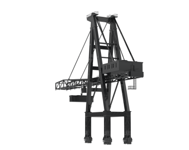 3 boyutlu siyah beyaz bir vinç çizimi