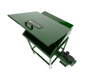 Yeşil bir bilgisayarın 3 boyutlu resmi