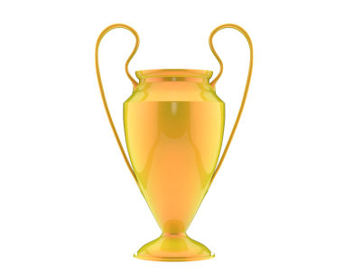 3 d bir futbol topuyla altın bir fincanın görüntüsü