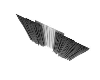 Koyu bir arkaplanda izole edilmiş siyah çizgili 3D görüntüleme