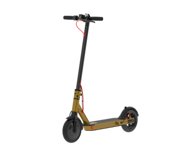 Beyaz arka planda elektrikli scooter. 3d oluşturma