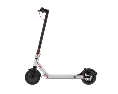 Modern elektrikli scooter beyazda izole edilmiş. 3d oluşturma