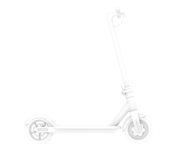 Beyaz arkaplanda izole edilmiş elektrikli scooter.