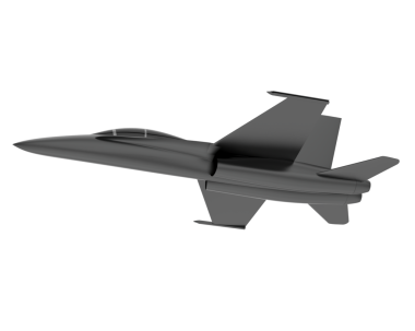 Siyah savaş uçağı beyaz arka planda izole edildi