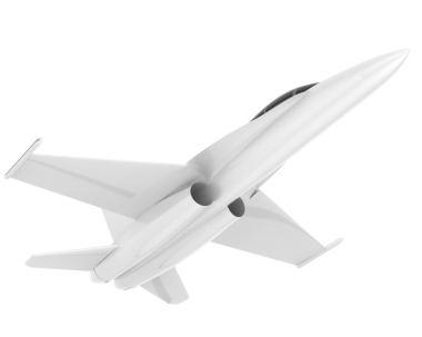 Bir jet uçağının 3 boyutlu görüntüsü