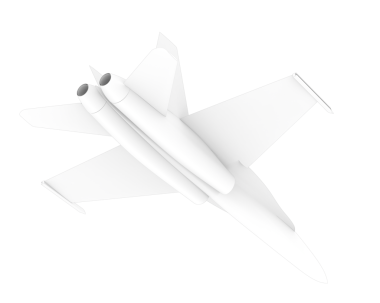 Uçak siyah arka planda izole edildi. 3d illüstrasyon