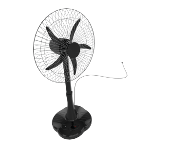 modern elektrik vantilatörü siyah arkaplanda izole.