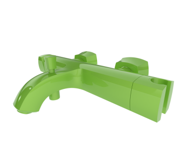 yeşil plastik silah beyaz arkaplanda izole edildi