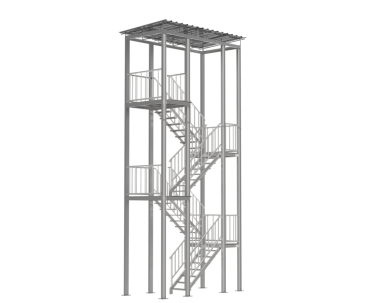 Metal bir yapının 3 boyutlu görüntüsü