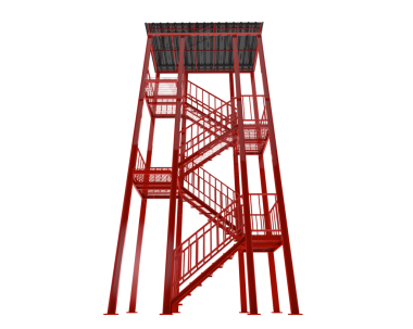 izole edilmiş kırmızı bir kule