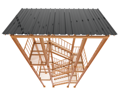 Beyaz zemin üzerinde boş ahşap çatı izole. 3d illüstrasyon.