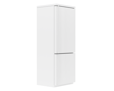 beyaz modern buzdolabı. Beyaz arkaplanda vektör illüstrasyonu