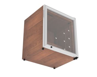 Modern ahşap gardırop beyaz arka planda izole