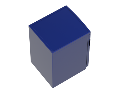 Beyaz arkaplanda izole edilmiş izometrik mavi küp simgesi.