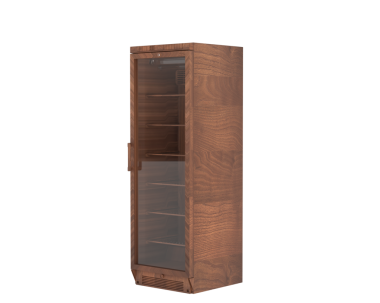 Beyaz arka planda izole edilmiş penceresi olan ahşap bir göğsün 3 boyutlu görüntüsü