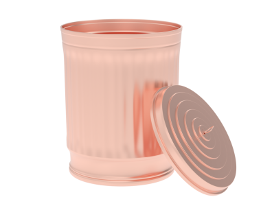 Beyaz arka planda boş pembe bardak. 3d oluşturma.