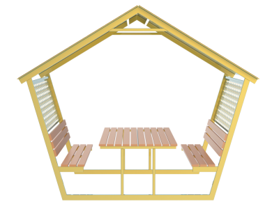 3 boyutlu ahşap çatı.