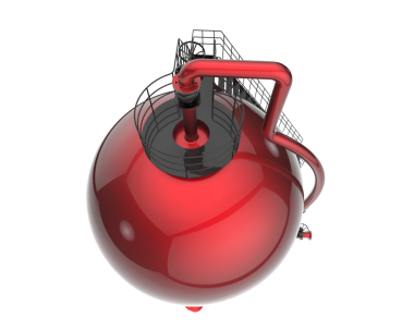 Kırmızı bomba ve yangın bombası. 3d illüstrasyon