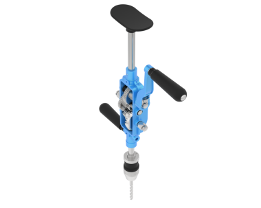 Beyaz arka planda izole edilmiş mavi boya silindiri