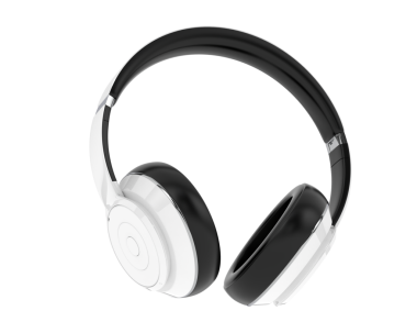 siyah kulaklıklar. 3D görüntüleme. 3d illüstrasyon