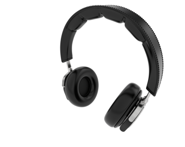 Beyaz arka planda modern kulaklıklar