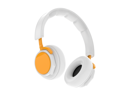 Beyaz arkaplanda izole kulaklıklar.