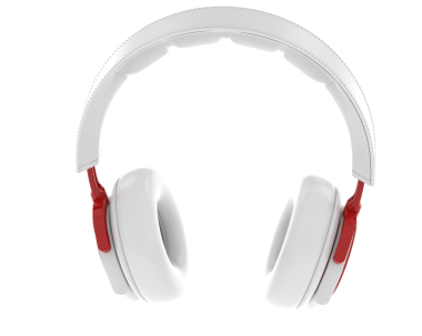 Kulaklıklar beyaz arkaplanda. 3d oluşturma