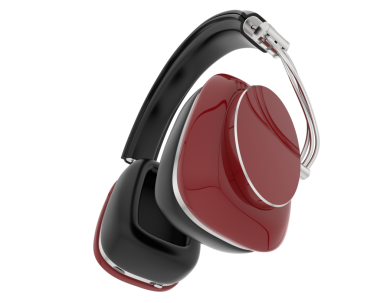 İzole edilmiş arkaplanda 3 boyutlu kulaklık çizimi