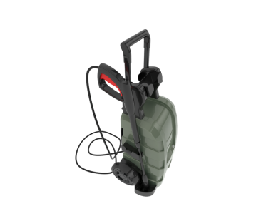 Modern kulaklıklı sırt çantası. Beyaz arkaplanda 3 boyutlu görüntüleme