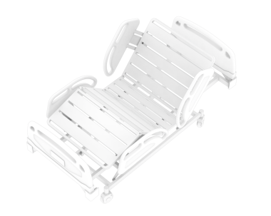 Siyah zemin üzerinde beyaz bir yatağın 3 boyutlu canlandırması