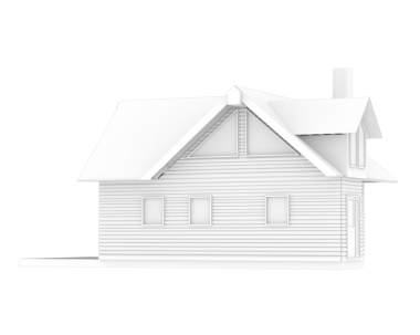 Beyaz arka plan üzerinde izole evi