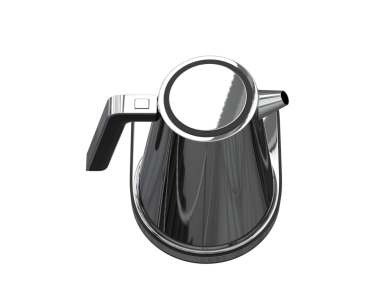 Beyaz arkaplanda çay için gümüş çaydanlık