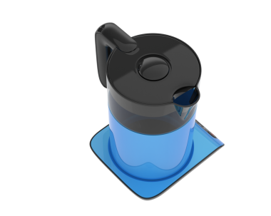 Beyaz arkaplanda mavi şişe kapağı izole edildi