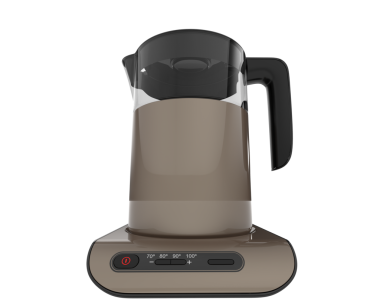 Beyaz arkaplanda 3 boyutlu elektrikli su ısıtıcısı izole edildi.