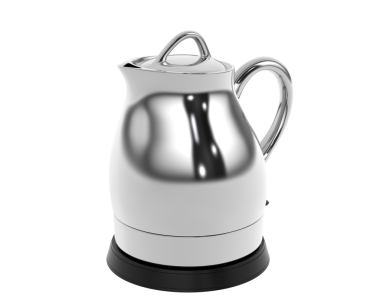 Çay için beyaz çaydanlık. Beyaz arkaplanda vektör illüstrasyonu