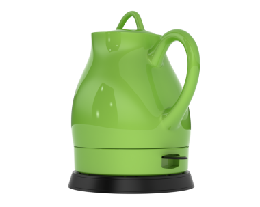 Yeşil çay demliği ikonu, çizgi film tarzı..