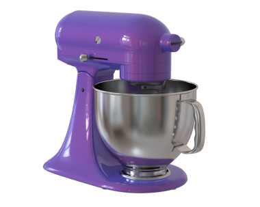 beyaz arkaplanda mor kahve öğütücüsü