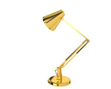 Beyaz arkaplanda altın lamba