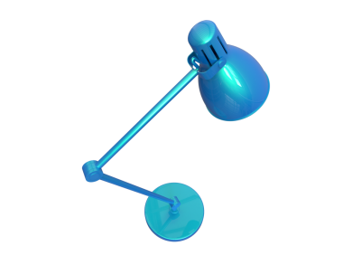 Siyah arkaplanda mavi çanın 3 boyutlu görüntüsü