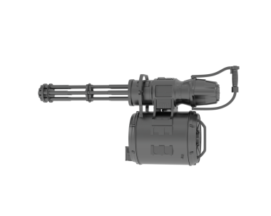 Beyaz arka planda izole edilmiş siyah bir tüfeğin 3 boyutlu görüntüsü